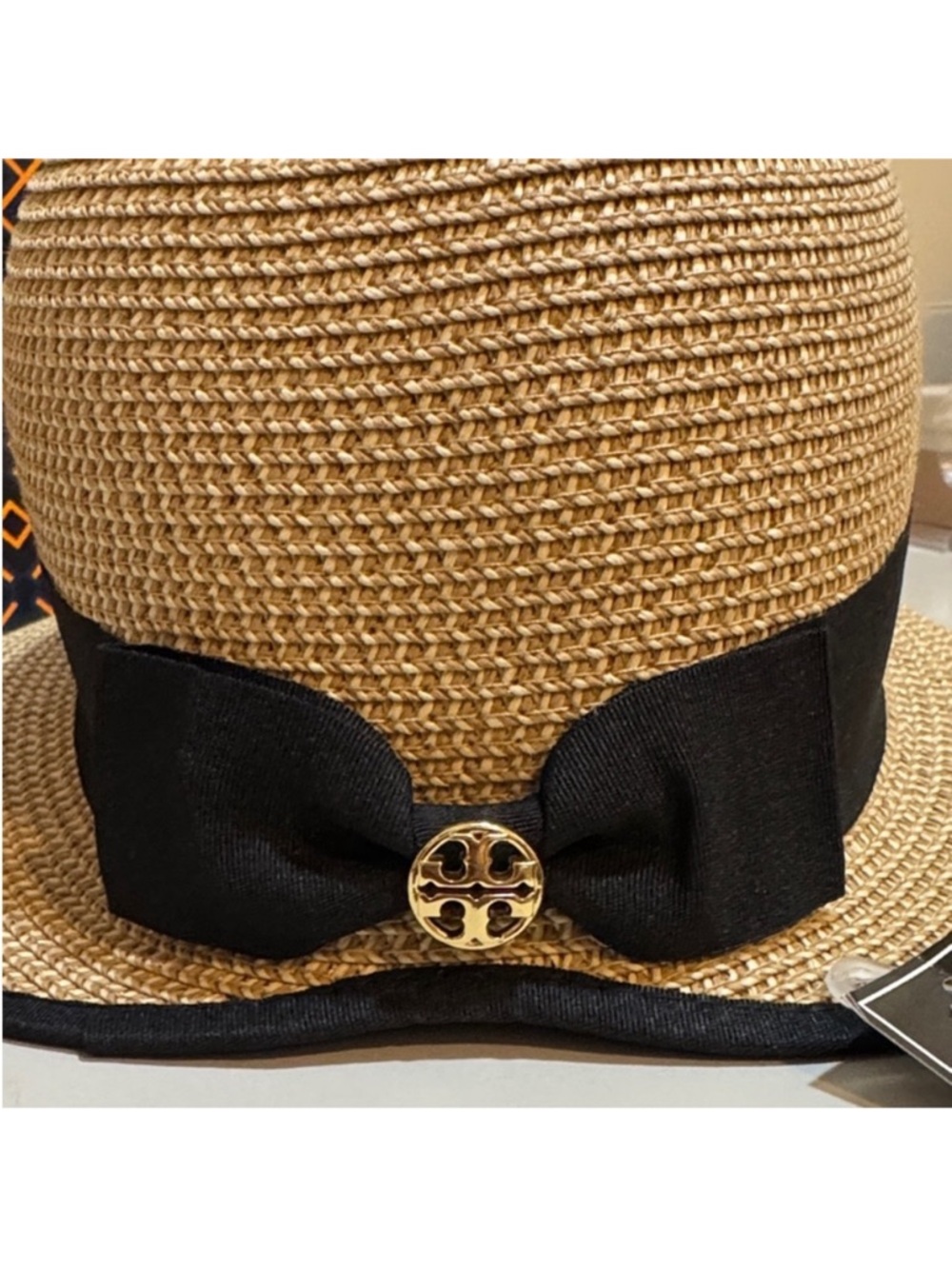 Tory Burch✨ Tan and black Sun Hat one size UPF 50+ - Picture 6 of 15